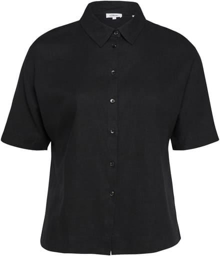 Vrouwelijke Linnen Mengsel Korte Mouwen Blouse met Hemdneck s.Oliver