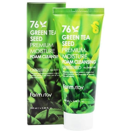 Farm Stay Green Tea Seed Premium Moisture Foam Cleansing 100ml+ RANDOM GIFT green