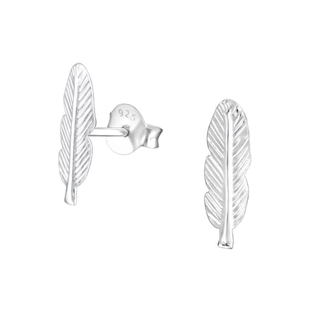 Montebello Oorbellen Bianne Stud - 925 Zilver E-Coating - Veer - 5x13mm