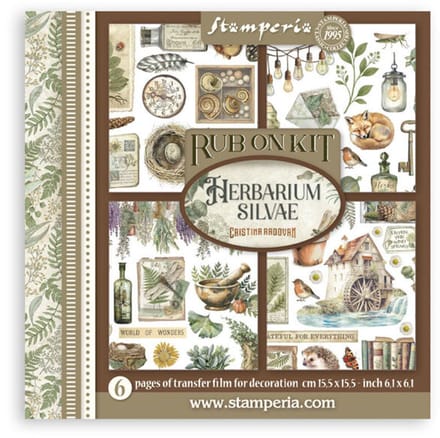 Stamperia - Herbarium Silvae Rub-On 6,1x6,1 Inch Assortment (6pcs) (DFLRBX02)