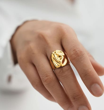 Verstelbare Statement Ring Bold & Gold