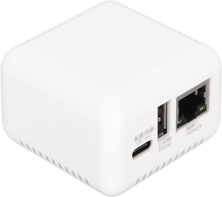 Netwerk Print Server - Printer Delen Adapter - Draadloos Printen - Ondersteunt 256GB - 10 x 9 x 6 cm