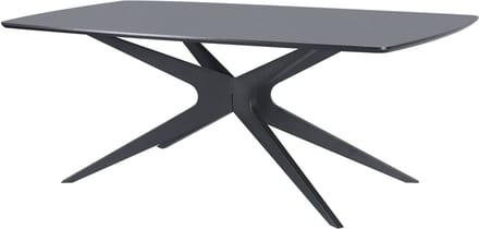 Eettafel 200x100 cm 8 plaatsen in houtlook zwart