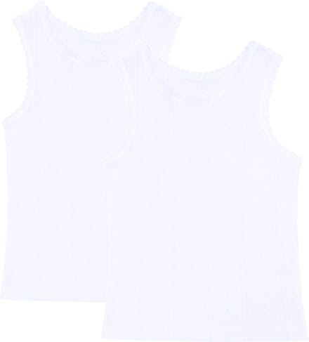 2x Wit meisjes-T-shirt