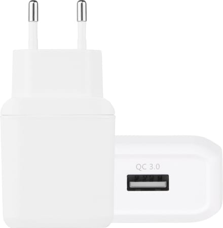 Usb adapter - Quick Charge - Telefoon oplader - 5V/3A usb stekker - 18w Oplader - Universeel - Wit