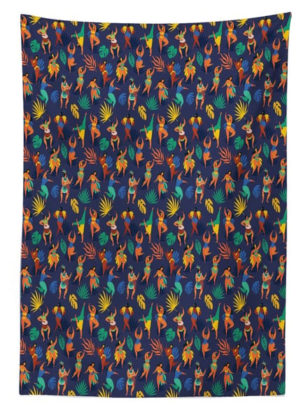 ABAKUHAUS Carnaval Tafelkleed Samba Rio – 140x200 cm – Donker Indigo