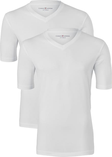 CASA MODA T-shirts (2-pack) - V-neck - wit