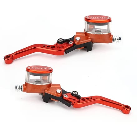 Paar Rem Koppelingshendel Universele Motorfiets Hoofdcilinder Reservoir Hydraulische Pomp Handrem red
