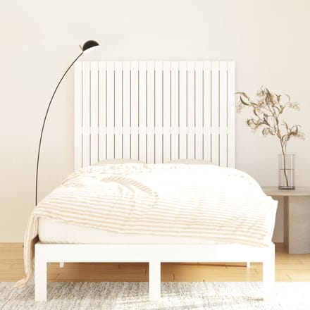 vidaXL - Wandhoofdbord - 127,5x3x110 - cm - massief - grenenhout - wit