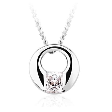 Bijoux by Ive - Ketting en Hanger - Verzilverd - Cubica zirconia - ca 4mm