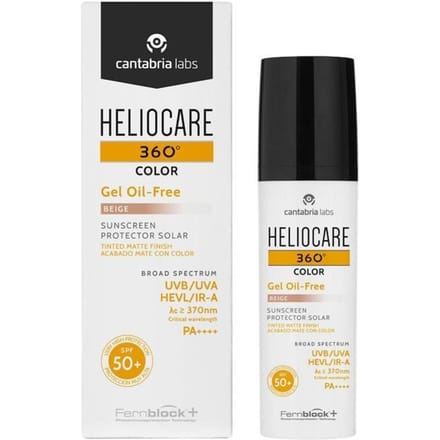 Cantabria Labs, Heliocare 360º Color, Mat, Hydratant Teinté, Beige, SPF50+, 50 ml