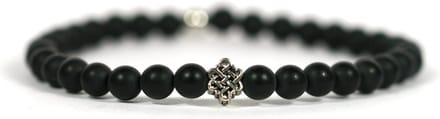 IbizaMen - matte onyx - 925 Zilver eindeloze knoop - 6mm - 20cm