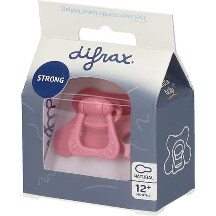 Difrax Fopspeen - Natural - 12+ maanden - Siliconen - Raspberry - 1 stuk