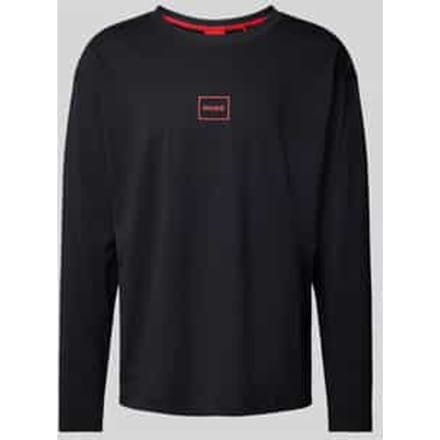 Shirt met lange mouwen en labelprint, model 'Laze'