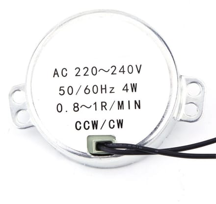 Dailygoody - Synchronous Motor - 4W - Geared Microfoon Componenten - 0.8-1RPM - Langzame motor - Voor hobbyprojecten - Compact formaat - Geschikt