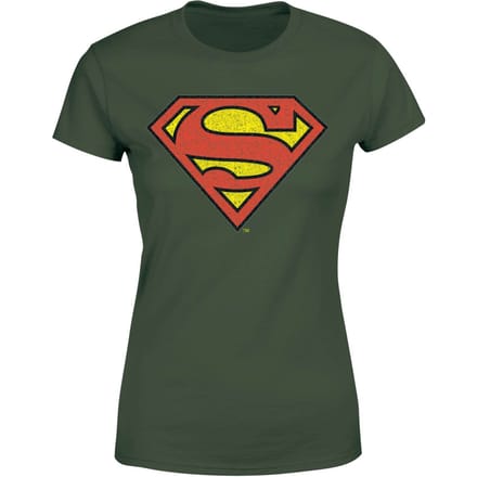 Official Superman Crackle Logo Women's T-Shirt - Green - M