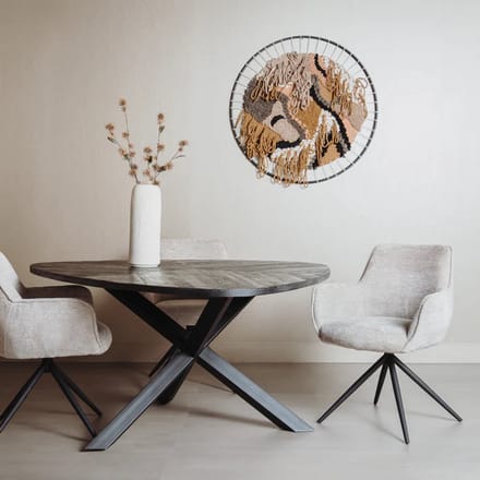 Eettafel Zwart Mangohout Driehoekig 150 - Zwart - Novihome