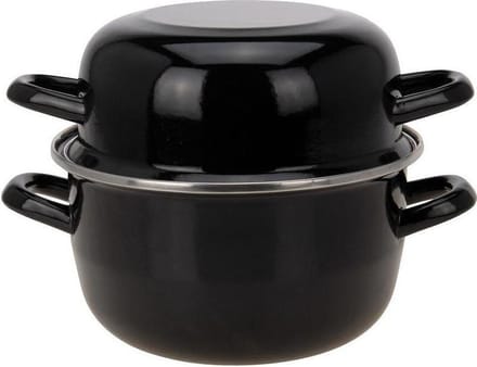 Mosselpan 20cm emaille zwart
