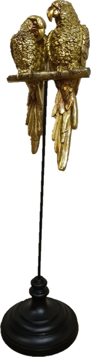 Deco4yourhome® - Papegaai - op standaard - 86,5 cm - Goud