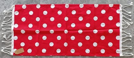 Hamam doek Medium rood m witte stippen 45 x 90cm