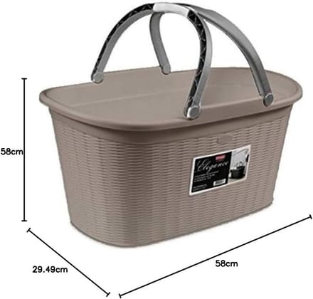 Wasmand met Handgrepen 35 Liter in Taupe