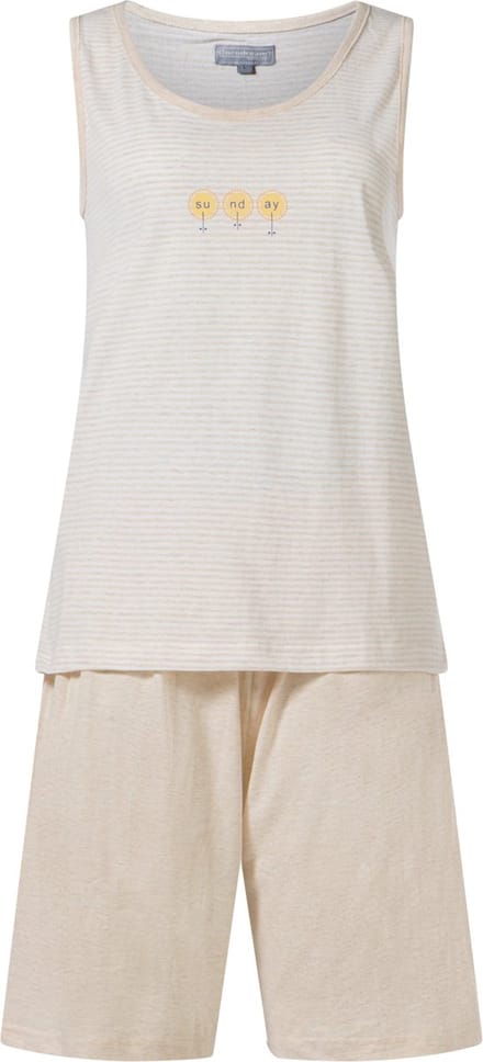 Cocodream - dames shortama 617482 - mouwloos - zandkleur - maat L