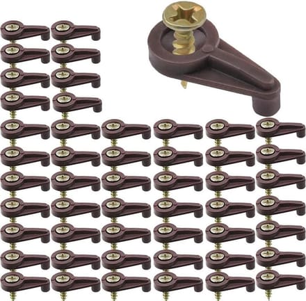 Glazen Paneel Clips - Glasclips Kastdeur - Glazen Bevestigen - Inclusief Schroeven - 4 mm dikte - Bruin