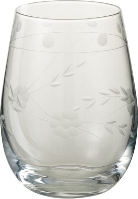 J-Line glas Gegraveerd - glas - transparant - 4 stuks