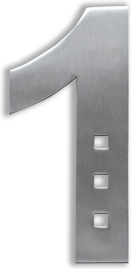 Xaptovi Huisnummer 1 Materiaal: RVS - Hoogte: 20cm - Kleur: RVS