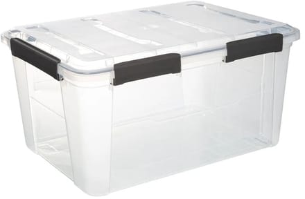 5Five opberg Box met deksel - Solutions Protect - 50 liter - 58 x 38 x 32 cm - kunststof - transparant - extra stevig