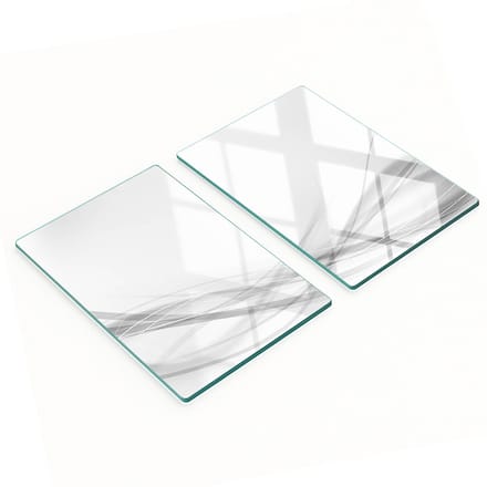 Decoratieve snijplanken van gehard glas met abstract golfmotief, 2x40x52 cm