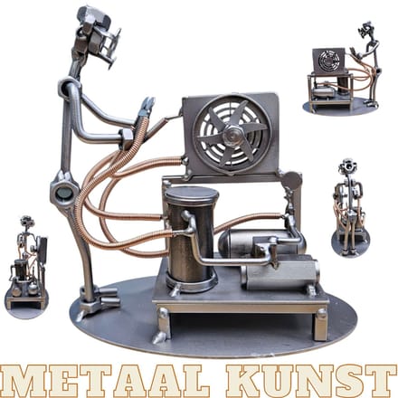 Aircomonteur-metaal beeld-metaal kunst- installateur-uniek-het best cadeau-sinterklas gift-kerst-geschenk