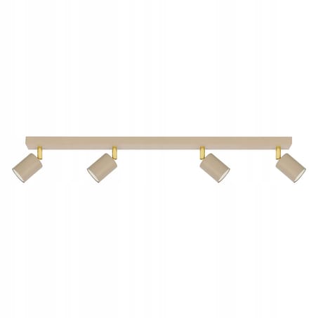 Gouden Plafondlamp met 4 Spots - Beige & Goud - 80cm