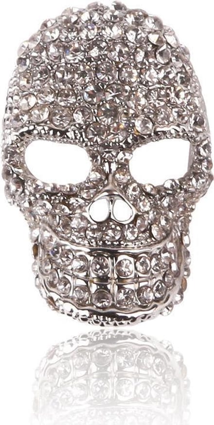 Winkrs - Doodshoofd Broche - Schedel pin met Strass