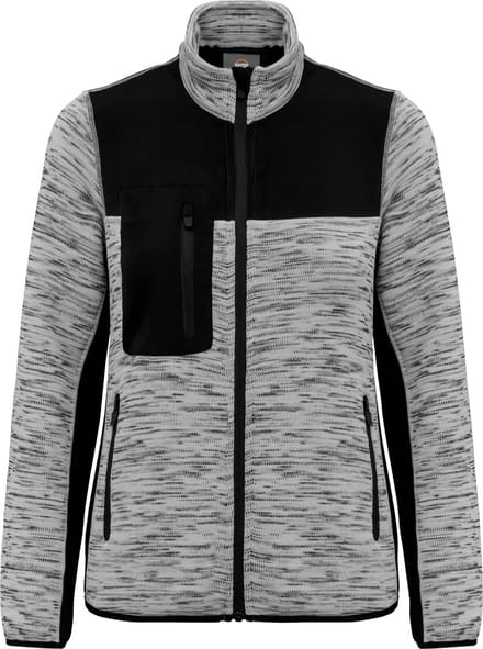 WK. Designed To Work Gerecycled damesjasje in polytricot WK9109 - Light Grey Melange / Black - S