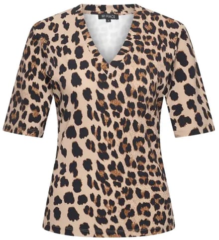 MI PIACE - Travel Top Leopard Print Latte 202271 - Maat : XS