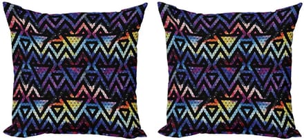 ABAKUHAUS Geometrisch Kussenhoes Set – 2x50x50 cm – Dubbelzijdig, Multicolor