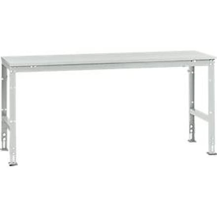 Manuflex basistafel UNIVERSAL Standaard, tafelblad melamine, 2000 x 800, lichtgrijs