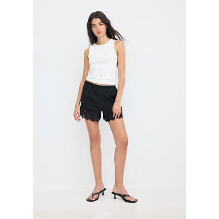 Stradivarius Satijnen short in lingeriestijl  Zwart S