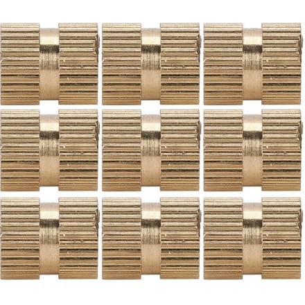 100 Pièces Écrou à Insert Moleté Laiton Double Passant Fixation Encastrée Accessoires Fait Main M6x10x8