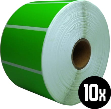 DULA Compatible Zebra Labels 57x32mm - 1500 etiketten per rol - kern 25mm - Groen - Permanent - 10 r