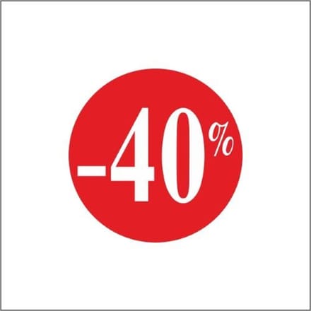 Etiketten 40% rond Rood