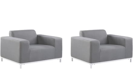 ROVIGO - Tuinstoel set van 2 - Grijs - Polyester
