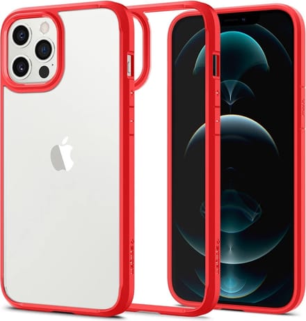 Spigen Ultra Hybrid Apple iPhone 12 Pro Max Hoesje Transparant/Rood