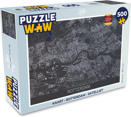 Puzzel Kaart - Rotterdam - Satelliet - Legpuzzel - Puzzel 500 stukjes