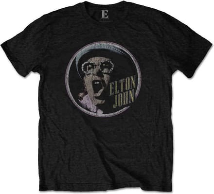Elton John - Circle Heren T-shirt - S - Zwart
