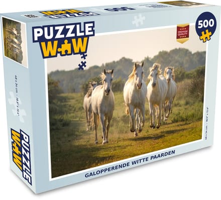 Puzzel Galopperende witte paarden - Legpuzzel - Puzzel 500 stukjes