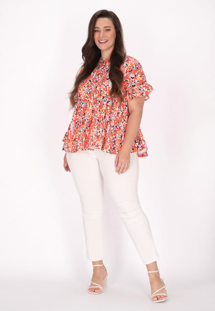 IZIA Grote maat blouse vrouwen oranje