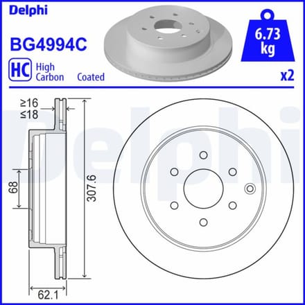 Remschijf DELPHI BG4994C