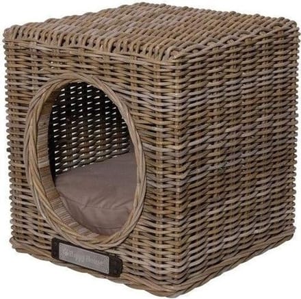 Happy-House Rieten Hocker Kubus 41x41x46 cm Naturel One Size
